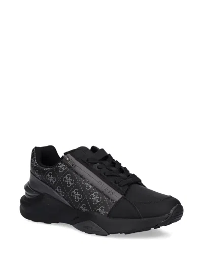 Guess Usa Valla 4g Logo Sneakers In Black