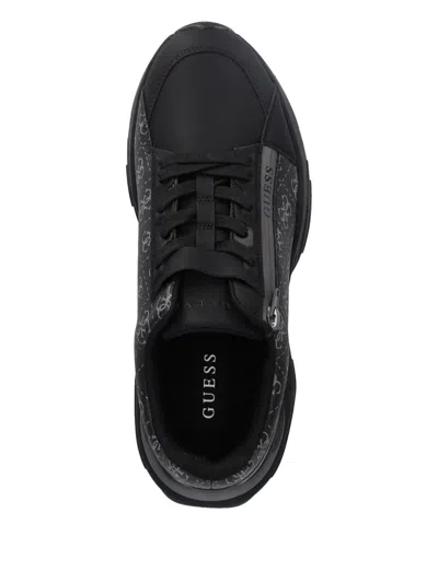 Guess Usa Valla 4g Logo Sneakers In Black