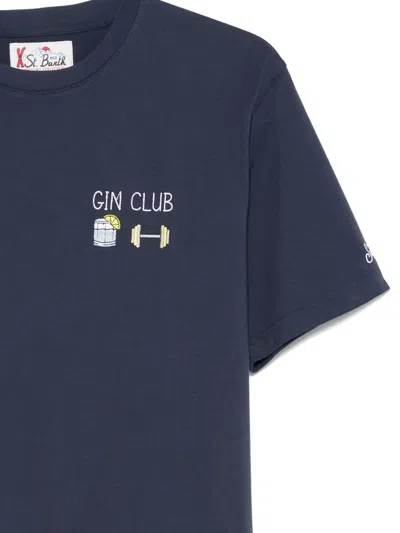 Mc2 Saint Barth Embroidered-detail T-shirt In Blue