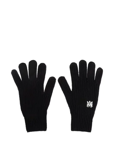 Amiri Logo-embroidered Gloves In Black