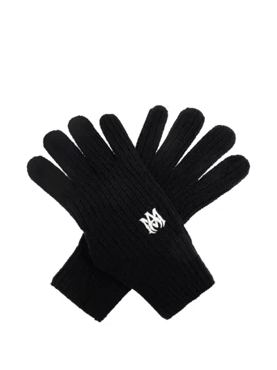 Amiri Logo-embroidered Gloves In Black