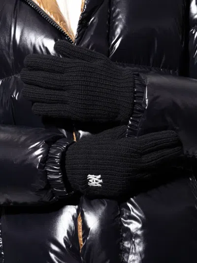 Amiri Logo-embroidered Gloves In Black