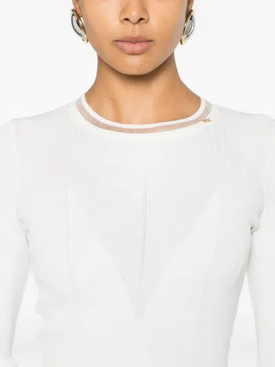Elisabetta Franchi Tricot Sweater In White