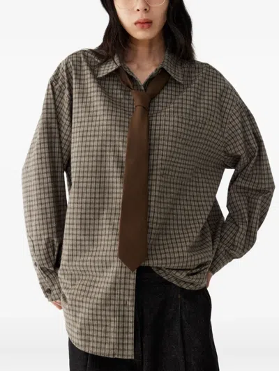 Studio Tomboy Check-pattern Shirt In Brown