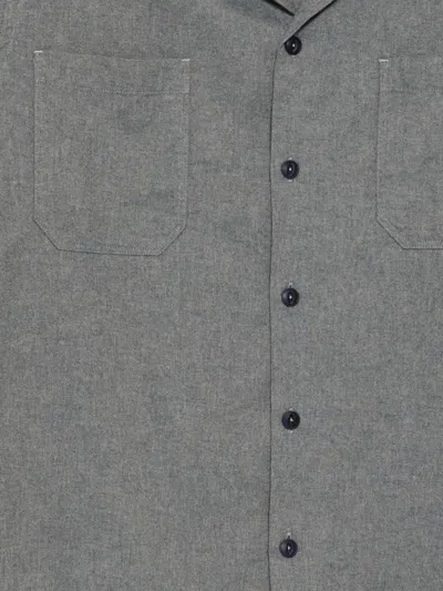 Universal Works Brushed Flannel Shirt In Gray