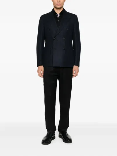 Tagliatore Double-breasted Blazer In Blue