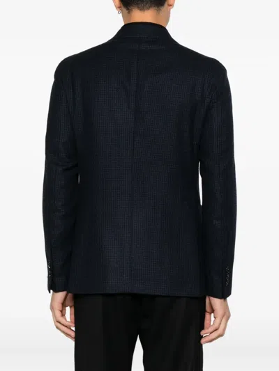 Tagliatore Double-breasted Blazer In Blue