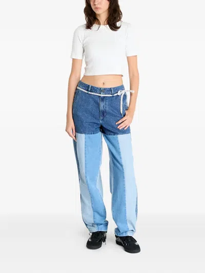 Adidas Originals X Kseniaschnaider Patchwork Cotton Jeans In Blue