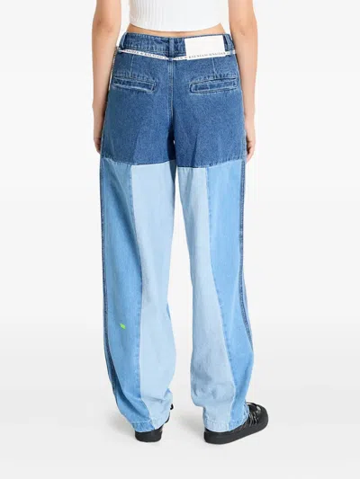 Adidas Originals X Kseniaschnaider Patchwork Cotton Jeans In Blue