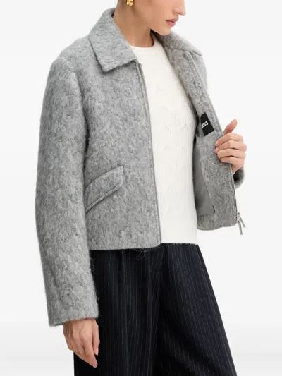 Hugo Boss Zipped Jacket In Gray