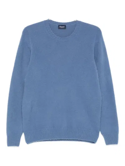 Drumohr Long Sleeve Crew-neck Sweater In Blue