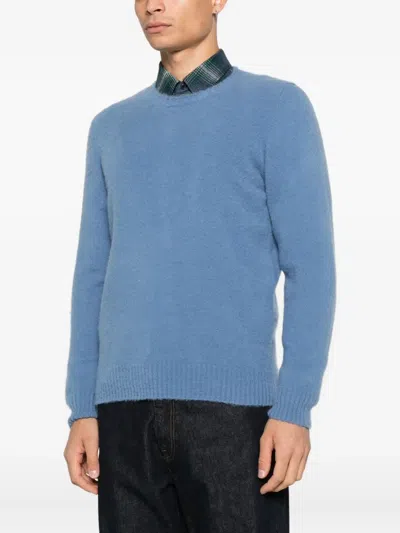 Drumohr Long Sleeve Crew-neck Sweater In Blue