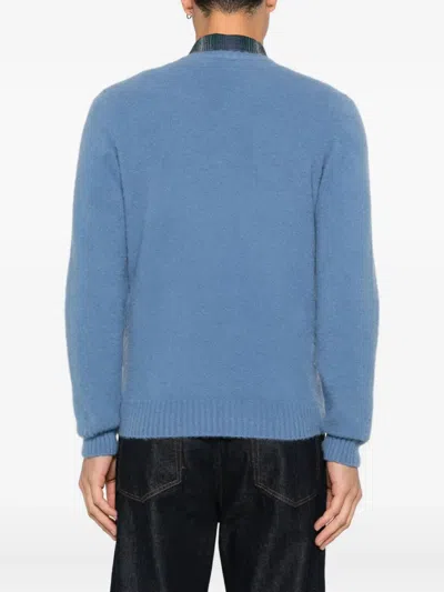 Drumohr Long Sleeve Crew-neck Sweater In Blue
