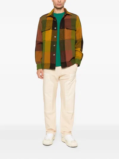 Xacus Wool Check Overshirt In Multi