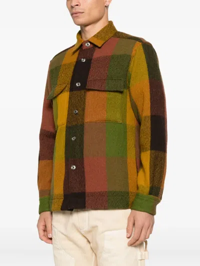 Xacus Wool Check Overshirt In Multi