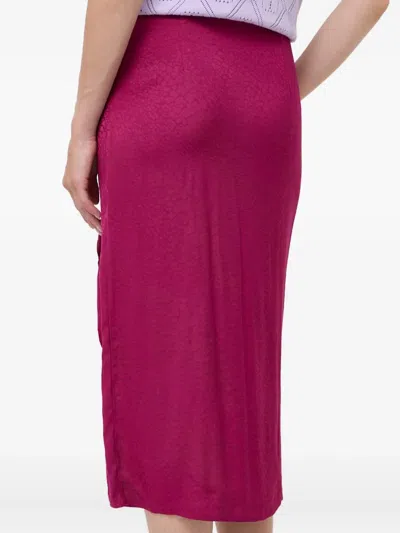 Twinset Ruffled Midi Skirt In Purple