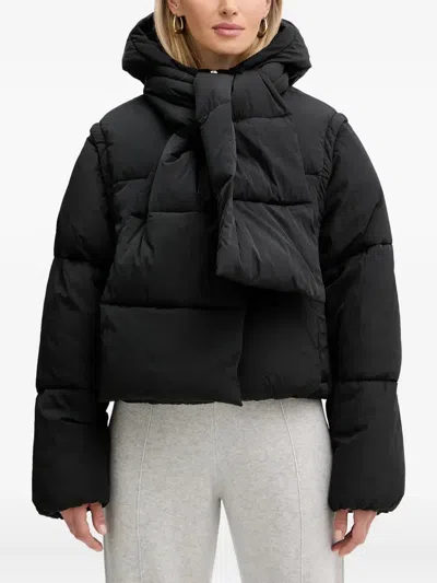 Hugo Boss Hooded Padded Jacket In Black