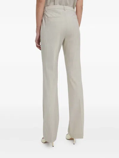 Theory Belted-loop Trousers In Gray