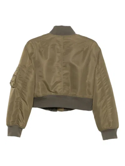 Aspesi Cropped Bomber Jacket In Green
