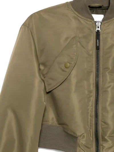 Aspesi Cropped Bomber Jacket In Green