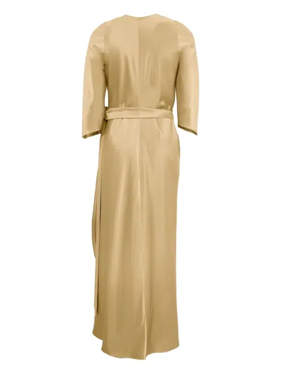 Peter Cohen Tie-front Wrap Dress In Brown