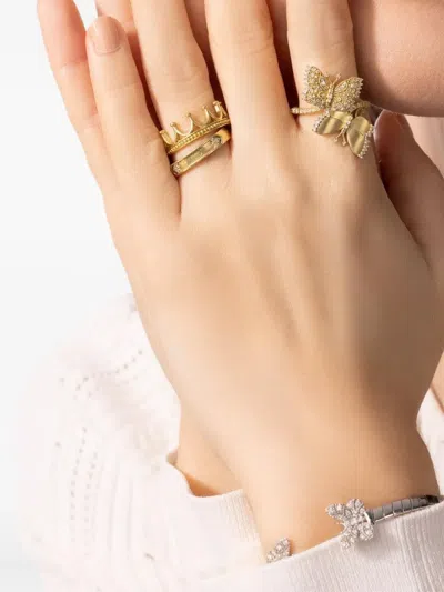 Tanya Farah 18k Yellow Gold Etruscan Crown Ring In Gold