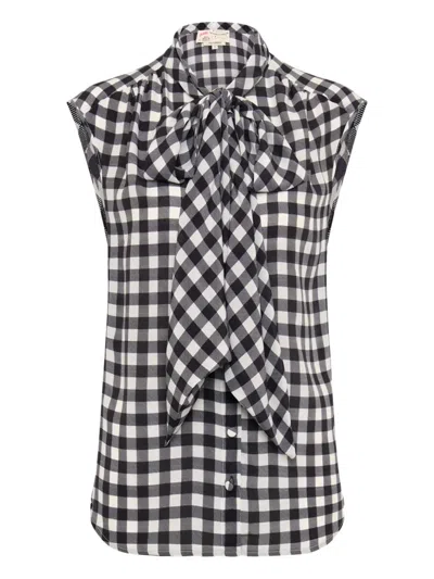 Maison Common Gingham-check Blouse In Multi