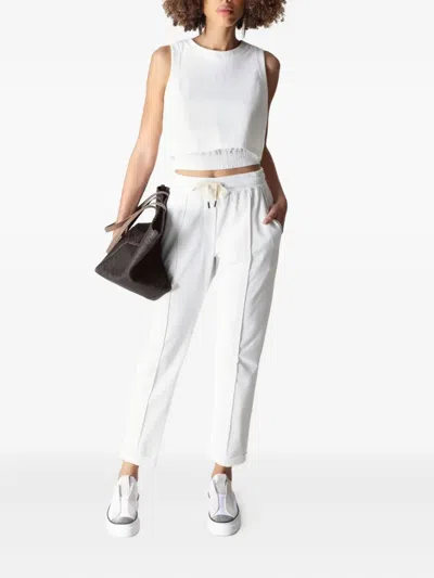 Brunello Cucinelli Elastic-trim Sleeveless Top In White
