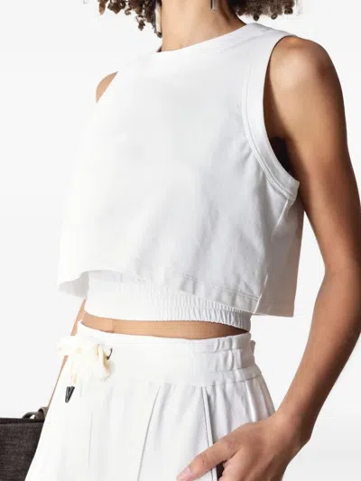 Brunello Cucinelli Elastic-trim Sleeveless Top In White