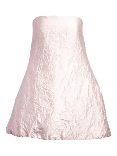 Brandon Maxwell Strapless Mini Dress In Pink
