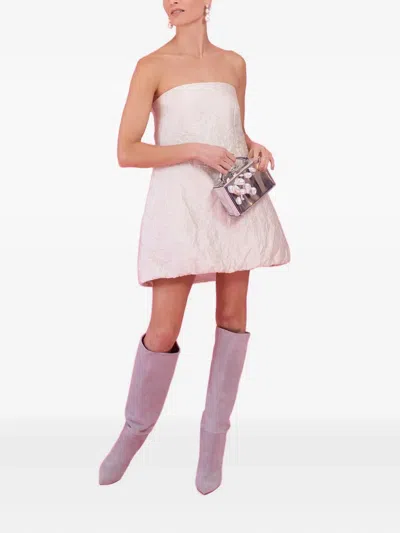 Brandon Maxwell Strapless Mini Dress In Pink