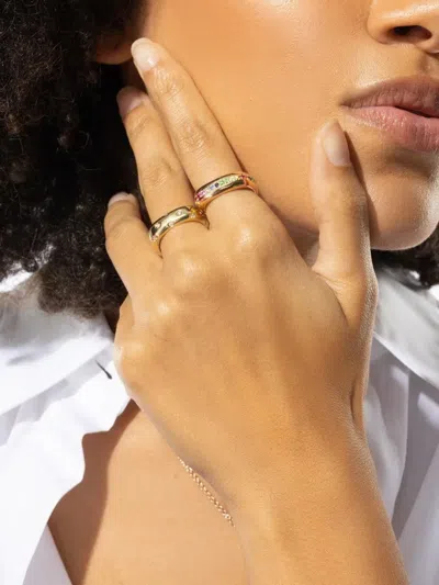 18K玫瑰金 GHOST BELT 彩虹蓝宝石戒指