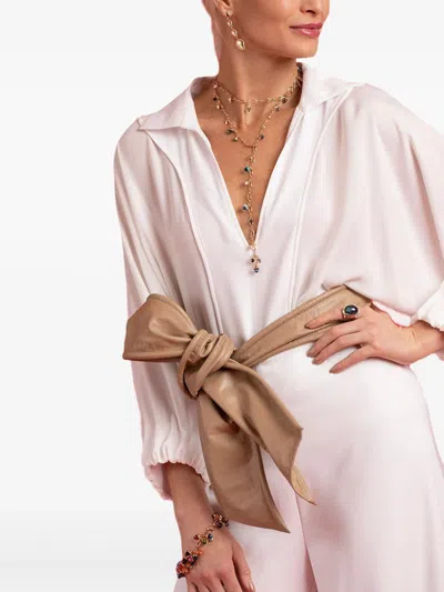 Andres Otalora Bow Leather Belt In Brown