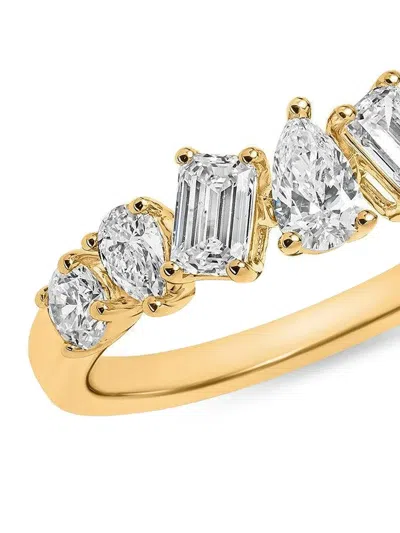 Azzaro Gold Diamond Row Ring In Gold