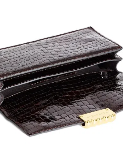 Retroféte Phoebe Crocodile-embossed Clutch Bag In Red