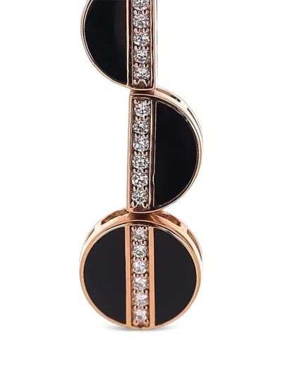 Alessa Jewelry 18k Rose Gold Elixer Diamond Earrings In Black