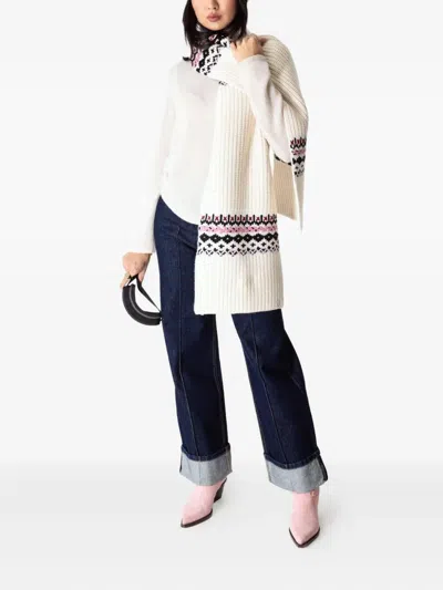 Rag & Bone Leigh Fair-isle Ribbed Scarf In Neutral