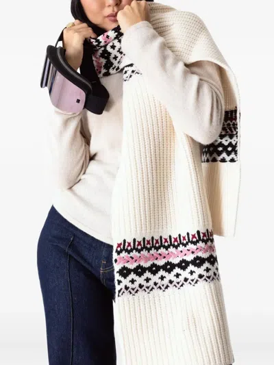 Rag & Bone Leigh Fair-isle Ribbed Scarf In Neutral