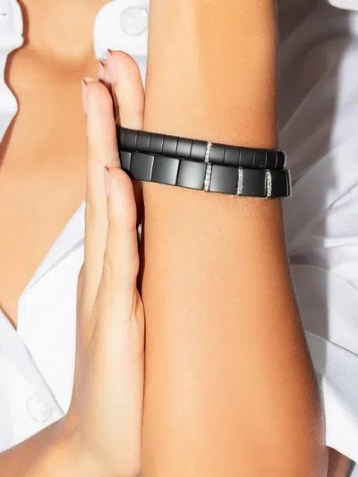 Roberto Demeglio 18k White Gold Bar Domino Bracelet In Black