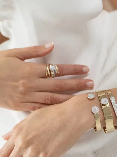 Phillips House 14k Yellow Gold Infinity Double Wrap Knife Edge Diamond Ring In Gold