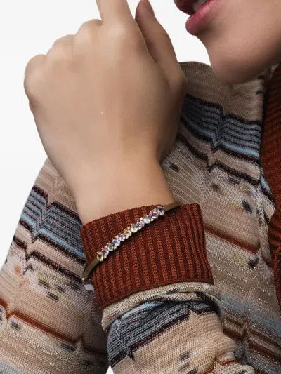 Sutra 18k Yellow Gold Sapphire And Diamond Bangle Bracelet In Gold