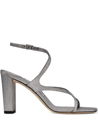 Jimmy Choo 85mm Azie Sandals In Silver