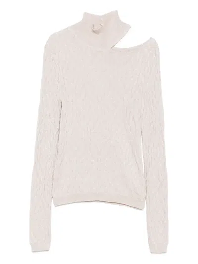 Akep Lurex-detail Sweater In Neutral