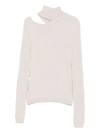 Akep Lurex-detail Sweater In Neutral