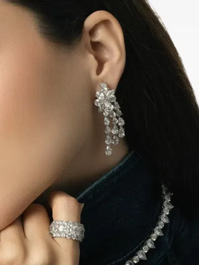 Fantasia By Deserio Shooting Star Cluster-drop Earrings In Silver