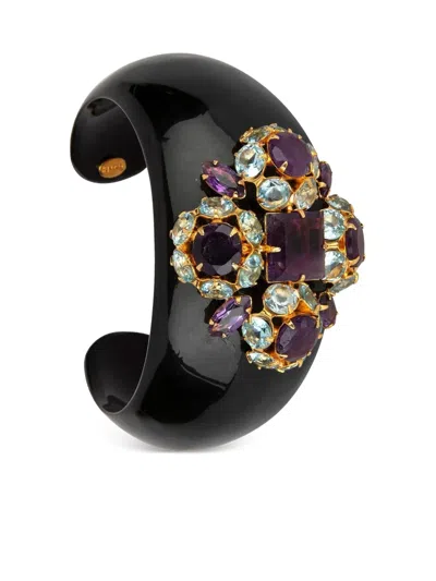Bounkit Jewelry Amethyst Quartz Gold-tone Cuff Bracelet In Brown