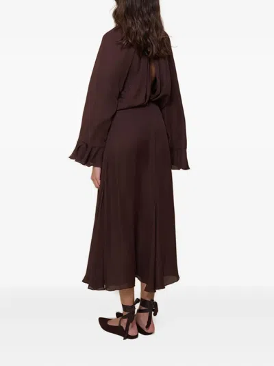 Johanna Ortiz Ruffled-sleeve Blouse In Red