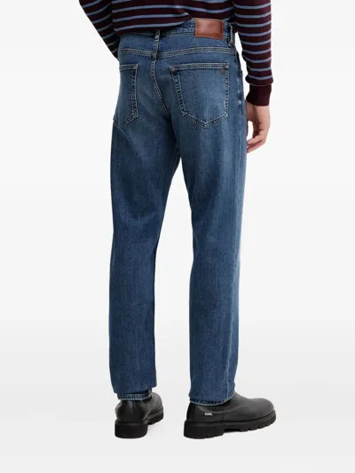 Hugo Boss Logo-patch Jeans In Blue