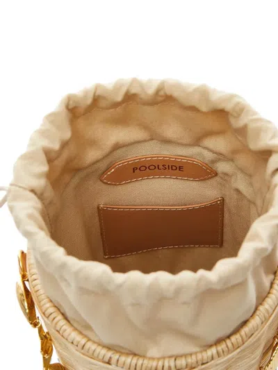 Poolside Island Shell-embellished Bucket Bag In Neutral