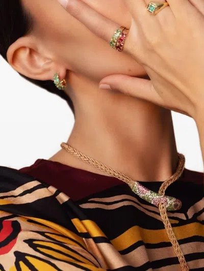 Suzanne Kalan 18k Yellow Gold Emerald And Diamond Signet Ring In Gold